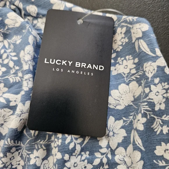 NWT - Lucky Brand Viscose Stretch Blue Floral Smocked Waist Maxi Dress - XL - Picture 15 of 15